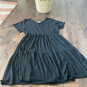 Womens Large Black babydoll dress EUC